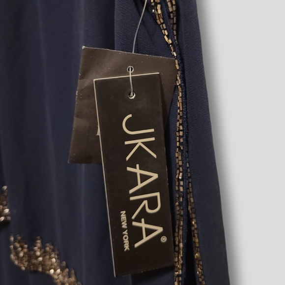 J Kara Beaded Sleeveless Cocktail Dress 10P - Picture 4 of 10